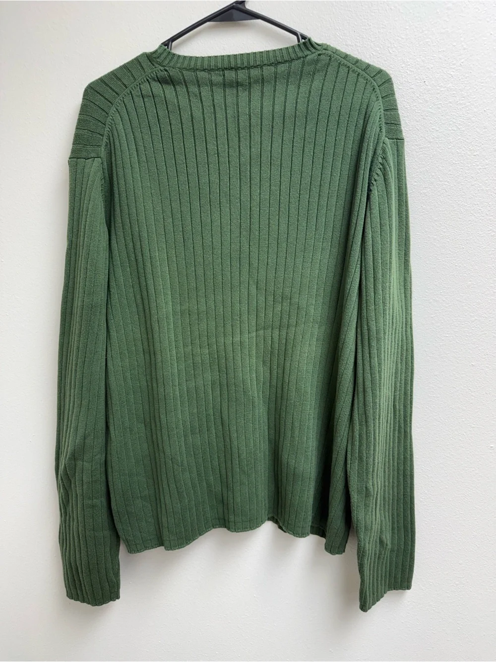 J. Crew Men's Ribbed V-Neck Sweater in Olive Green